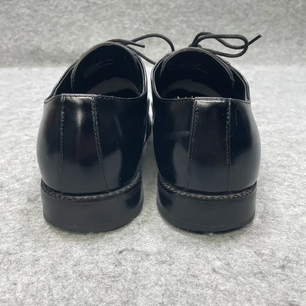 Stacy Adams Mens 11M Black Leather Square Toe Oxford Dress Shoes Lace Up Dapper